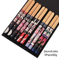 Axyaa Bamboo Sushi Chopsticks Set - Non-slip Retro Style Tableware