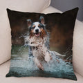 Axyaa Australian Shepherd Pillow Cover - Cute Dog Animal Cushion