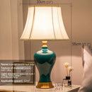 Axyaa Modern Green Ceramics Table Lamp LED for Home Living Bedroom