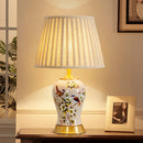 Axyaa Ceramic Bird & Flower Table Lamp for Bedroom & Living Room