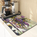 Axyaa Silicone Drainer Mat: Plant Style, Non-Slip, Absorbent Kitchen Drying Mat