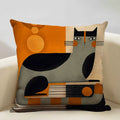 Axyaa Funny Cat Cartoon Pillowcase Linen Cushion Cover for Kids Nursery