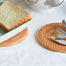 Axyaa Rattan Coaster Set: Handmade Round Insulation Mats for Tea, Coffee Cups