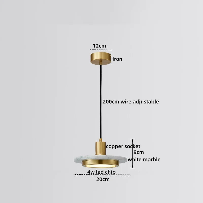 Axyaa Modern LED Marble Pendant Lamp for Luxury Home Decor