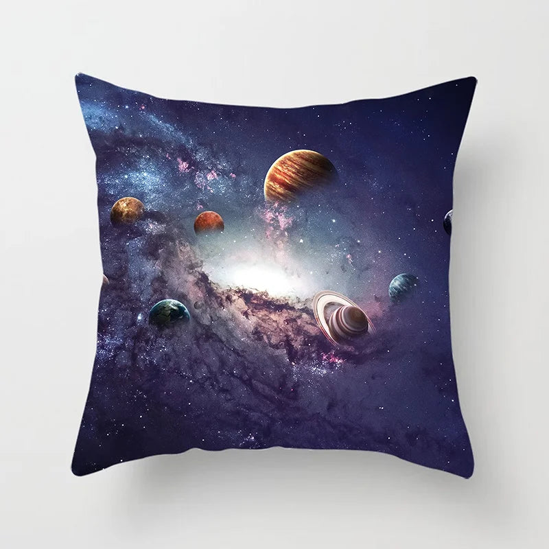 Axyaa Starry Sky Landscape Planet Series Pillowcase for Futuristic Home Decor