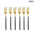Axyaa Gold Stainless Steel Cutlery Set - 24pc Family Western Dining Gift Set