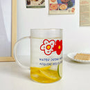 Axyaa Glass Cups with Lid & Straw - Cute Big Drinkware for Coffee, Water, Tea, Juice