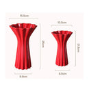 Axyaa Geometric Fold Pattern Ceramic Vase - Red Flower Arrangement and Home Decor Accessory