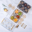 Axyaa Plastic Food Storage Tray Dessert Tea Trays Breakfast Bread Plates