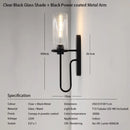 Axyaa Shadow Nordic Glass Wall Sconce, Modern E27 Edison Lamp for Luxury Bedroom Lighting
