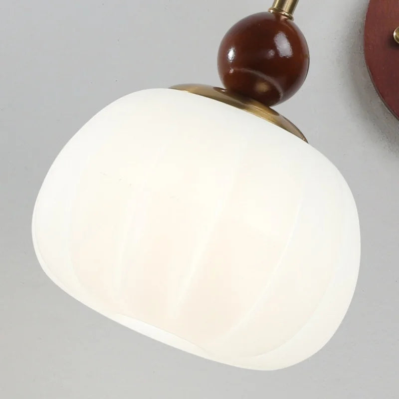 Axyaa White Pumpkin LED Wall Light - Swing Arm Nordic Modern Wandlamp