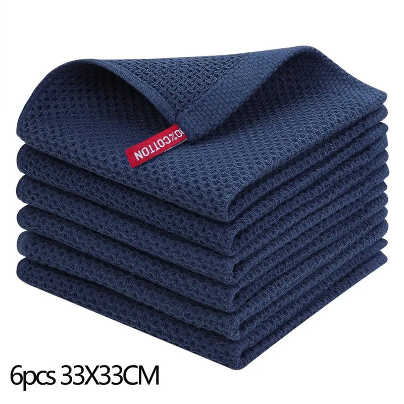Axyaa Waffle Weave Kitchen Towel Set Absorbent Quick Dry Dishcloth Wash Cloth
