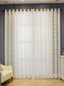 Axyaa French Luxury Leaf Gauze Curtains Beige Bedroom Living Room Sun Protection