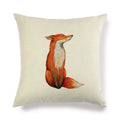 Axyaa Fox Pattern Linen Pillow Cover 45*45cm