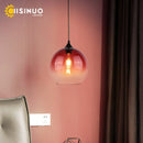 Axyaa Nordic Glass Bubble Pendant Light - Retro Industrial E27 Lamp for Home, Kitchen, Cafe