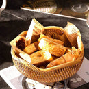 Axya Hand-Woven Rattan Wicker Basket, Multi-Purpose Storage Box for Kitchen and Home
