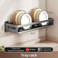 Axyaa Wall-Mounted Dish Drainer Rack with Multifunction Storage for Kitchen Bowls and Plates