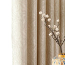 Axyaa Striped Jacquard Curtain: Gold Luxury High Quality Window Drapes for Living Room & Bedroom