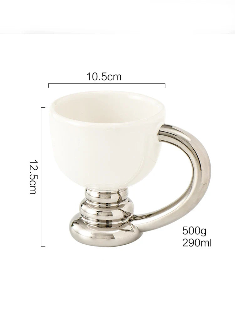 Axya Tall Ceramic Coffee Mug Set for Home, Photography Props, Luxury Drinkware