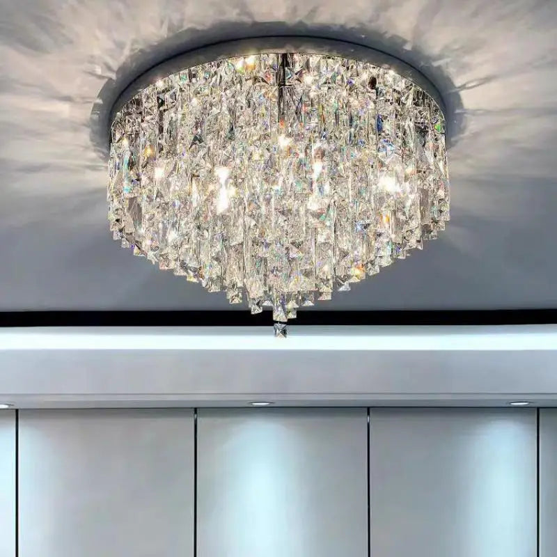 Axyaa Crystal LED Ceiling Chandelier - Modern Bedroom Lighting Fixtures