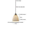 Axyaa White Ceramic Shade LED Pendant Chandelier - Vintage Loft Industrial Hanging Lamp