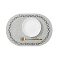 Axyaa Oval Blue Placemats Set for Dining and Kitchen Decor - Non-Slip Table Mats