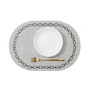 Axyaa Oval Blue Placemats Set for Dining and Kitchen Decor - Non-Slip Table Mats