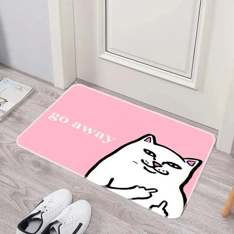 Axyaa Cat Print Door Mat Non-Slip Absorbent Kitchen Bathroom Rug