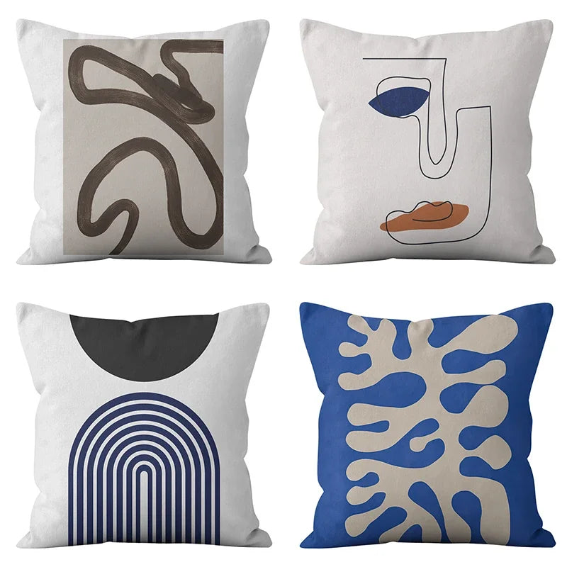 Nordic Abstract Geometric Lines Pillowcase for Home Decor - Axyaa