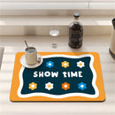 Axyaa Cartoon Flowers Silicone Coasters - Absorbent Kitchen Drying Mat