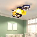 Axyaa Cartoon Helicopter Ceiling Fan LED Light for Children's Room