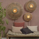Axyaa Modern Rattan Wall Lamp for Living Room, Bedroom, Hallway - LED Background Lamp
