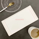 Axyaa Rectangular Flat Cake Pastry Tray Nordic Strip Plate Sushi Bread Plate