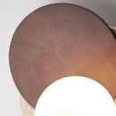 Axyaa LED Wall Light White Glass Wood Yellow Travertine Japan Style