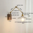 Axyaa LED Wall Light Fixture Modern Style Walnut Copper Bedroom Living Room Bedside Lamp