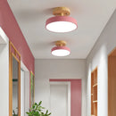 Axyaa LED Wood Acrylic Ceiling Light Fixture Wedge Nordic Living Room Lamp