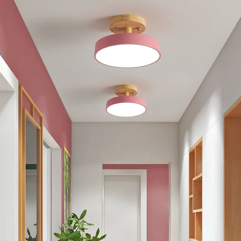 Axyaa LED Wood Acrylic Ceiling Light Fixture Wedge Nordic Living Room Lamp