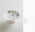 Axyaa Butterfly Orchid Tea Plate: Hand-Painted Ceramic High-Foot Fruit & Snack Tray