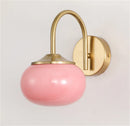 Axyaa Pink White Glass Ball Wall Lamp Cream Stylish Lighting for Living Room