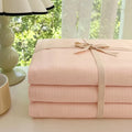 Axyaa Wrinkle Yarn Bedding Set: Duvet Cover, Pillowcase, Sheet Set for Twin King