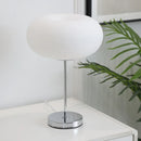 Axyaa White Glass Table Lamp: Minimalist Bauhaus Design, Nordic Style, Silver Iron Frame
