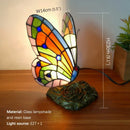 Axyaa Tiffany Butterfly Table Lamp Retro Luxe Stained Glass Desk Lamp