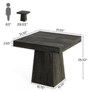 Axyaa Farmhouse Pedestal Dining Table, 31.5-Inch Square Kitchen Table for 4