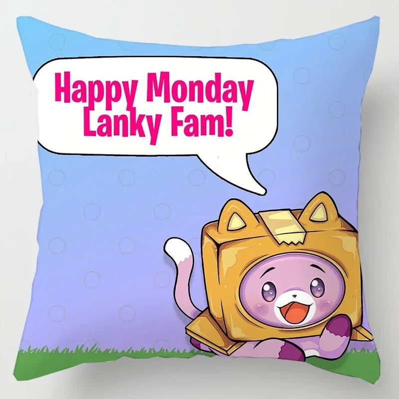 Axyaa Cartoon Print Designer Pillow Cases: Lankybox Series Home Decor Cushion Cover