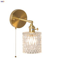 Axyaa Brass LED Wall Sconce Pull Chain Switch Nordic Stair Light Fixtures