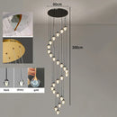 Axyaa Crystal Chandelier Stair Pendant Lamp Living Room Pendant Lights