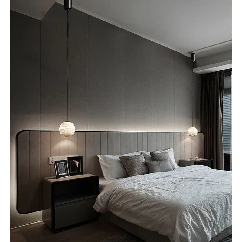 Axyaa Natural Marble Chandelier: Modern Medieval Designer Lamp for Living Room and Bar