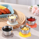 Axyaa Stainless Steel Sauce Cups with Leak-Proof Lids