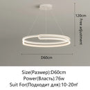 Axyaa LED Round Chandelier: Dimmable Ceiling Lamp for Modern Home Lighting Fixtures