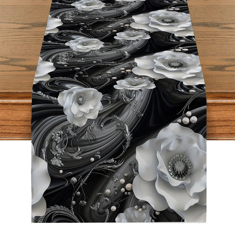 Axyaa Elegant Floral Table Runner for Dining Room Decor